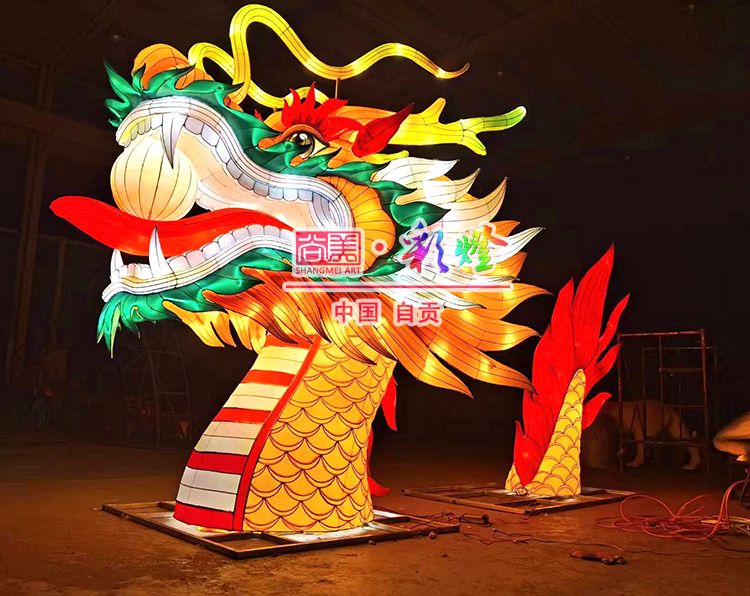 端午節(jié)龍舟龍頭、龍尾彩燈的亮燈測(cè)試效果