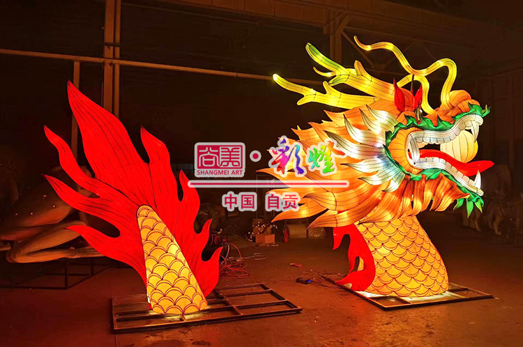 端午龍舟龍頭、龍尾側(cè)面亮燈效果