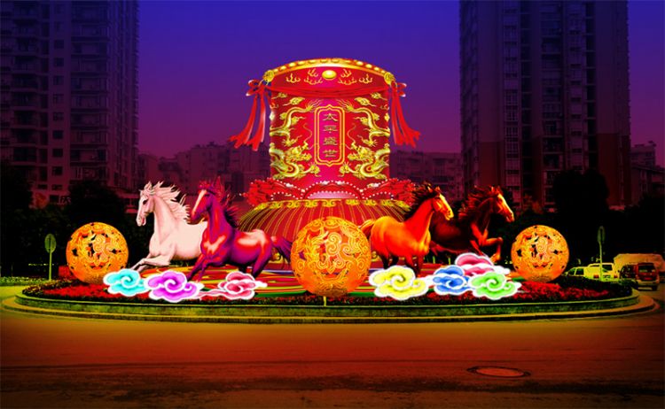 馬年大型轉(zhuǎn)盤彩燈設(shè)計
