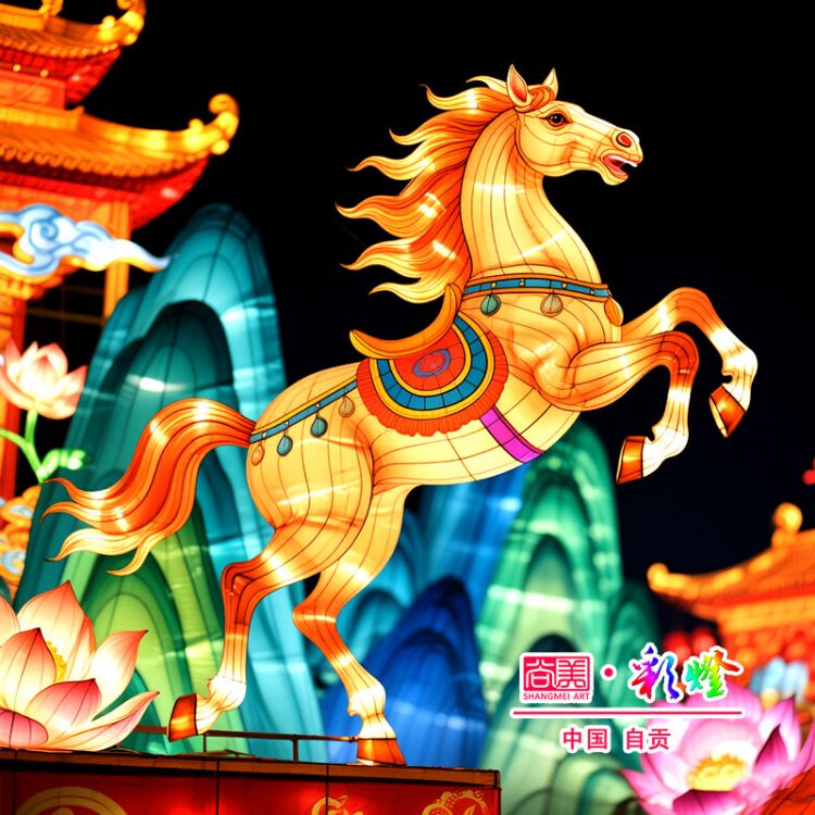 馬年立體造型彩燈